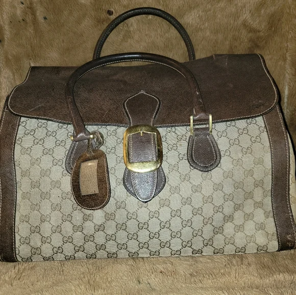 Gucci GG Boston weekender LARGE Carryall travel luggage Vintage Authentic Rare - Picture 5 of 14